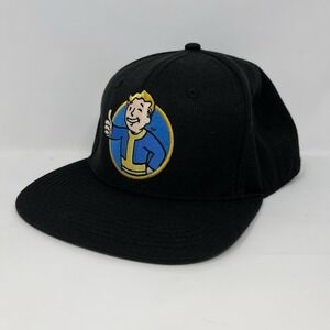 Fallout Vault Boy Snapback Hat Black Flat Bill Adjustable Bethesda OSFM